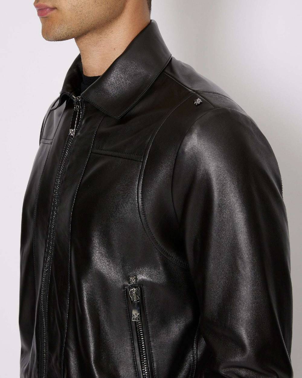 John Richmond Giacca in 100% pelle con chiusura con zip Vendite Flash