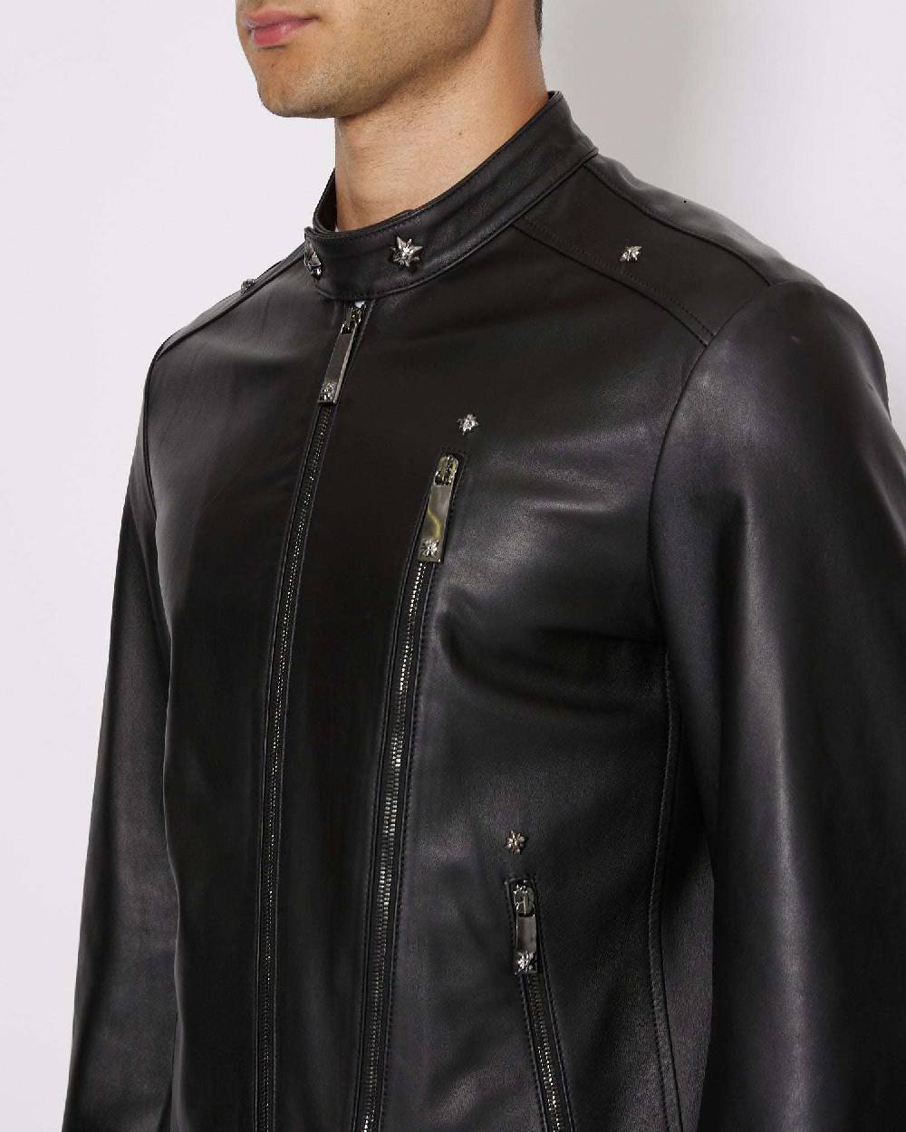 John Richmond Giacca in 100% pelle con chiusura con zip In Saldo