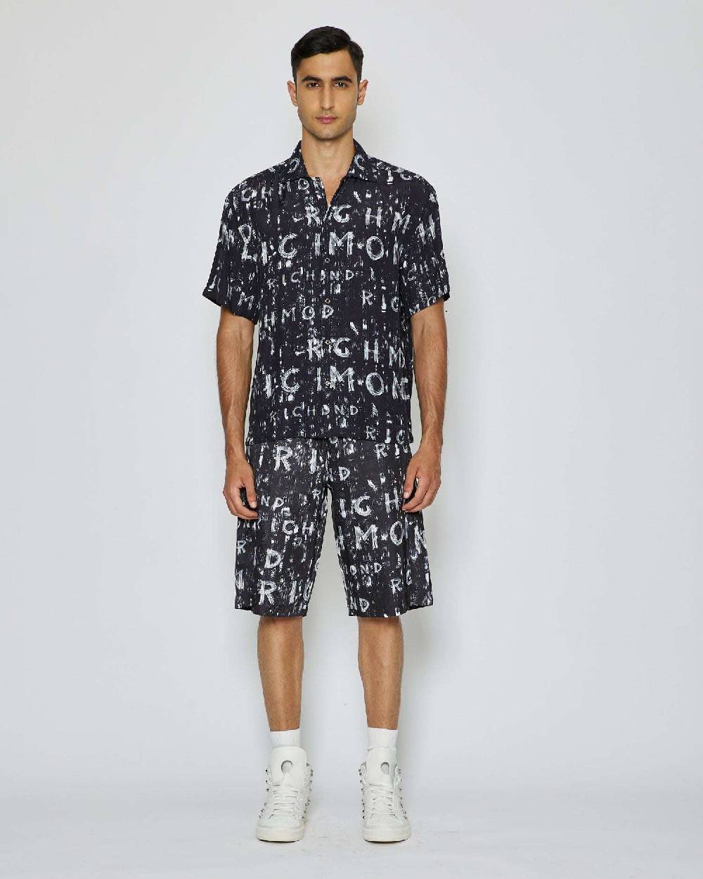 John Richmond Camicia con pattern tone sur tone Nuova
