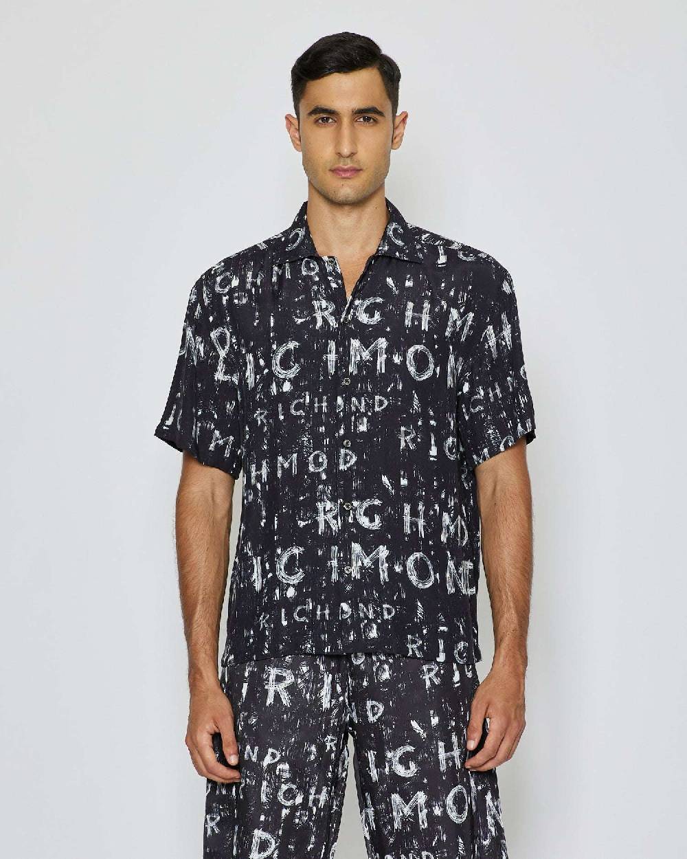 John Richmond Camicia con pattern tone sur tone Nuova