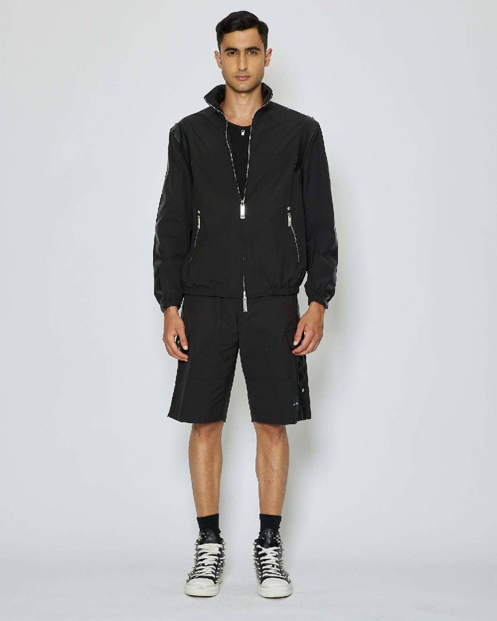 John Richmond Bomber con cappuccio con dettagli in ecopelle Italy