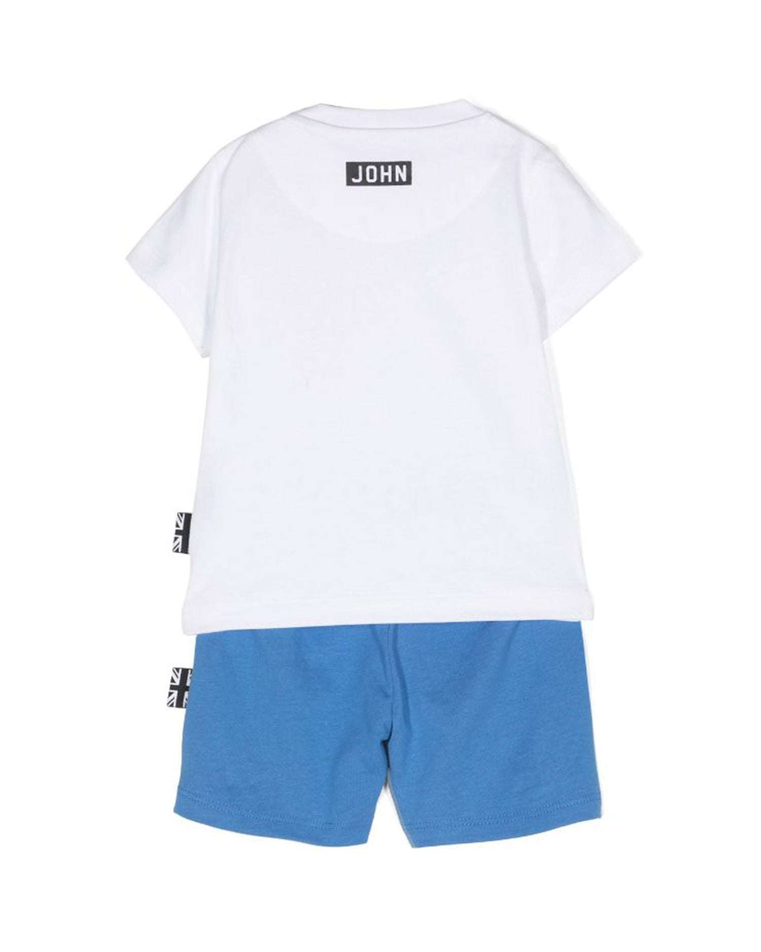 John Richmond kids Completo t-shirt con logo e bermuda In Vendita