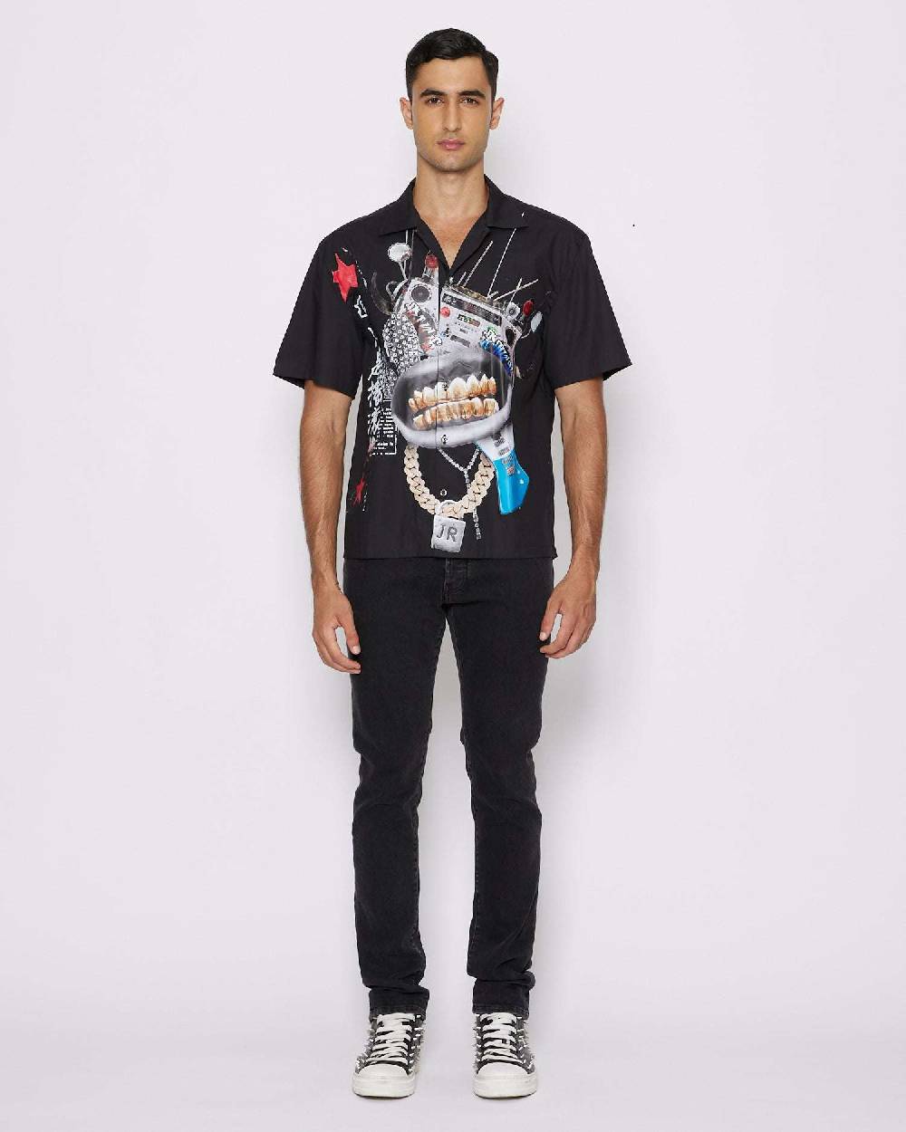 John Richmond Camicia con grafica sul davanti Promozione
