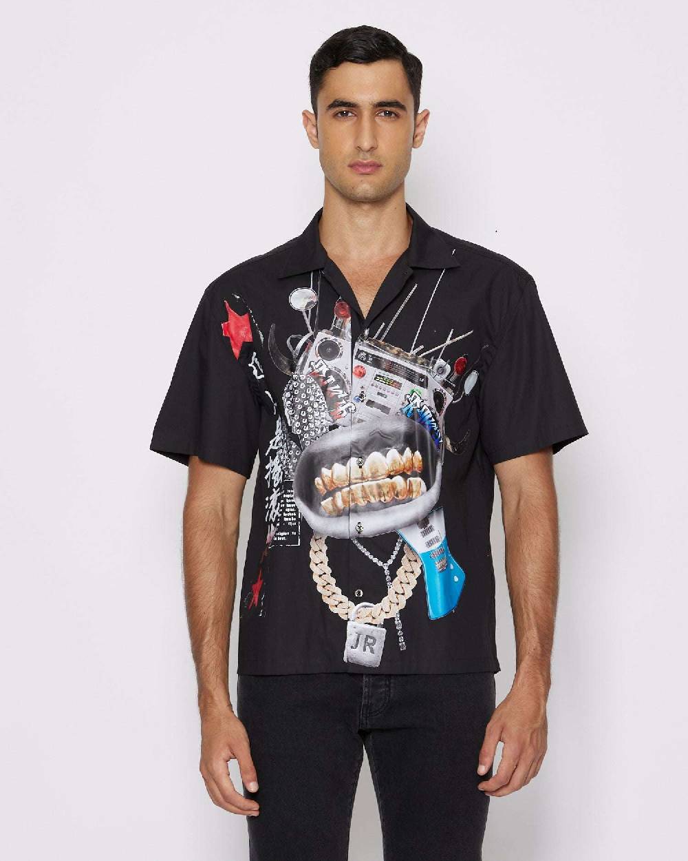 John Richmond Camicia con grafica sul davanti Promozione