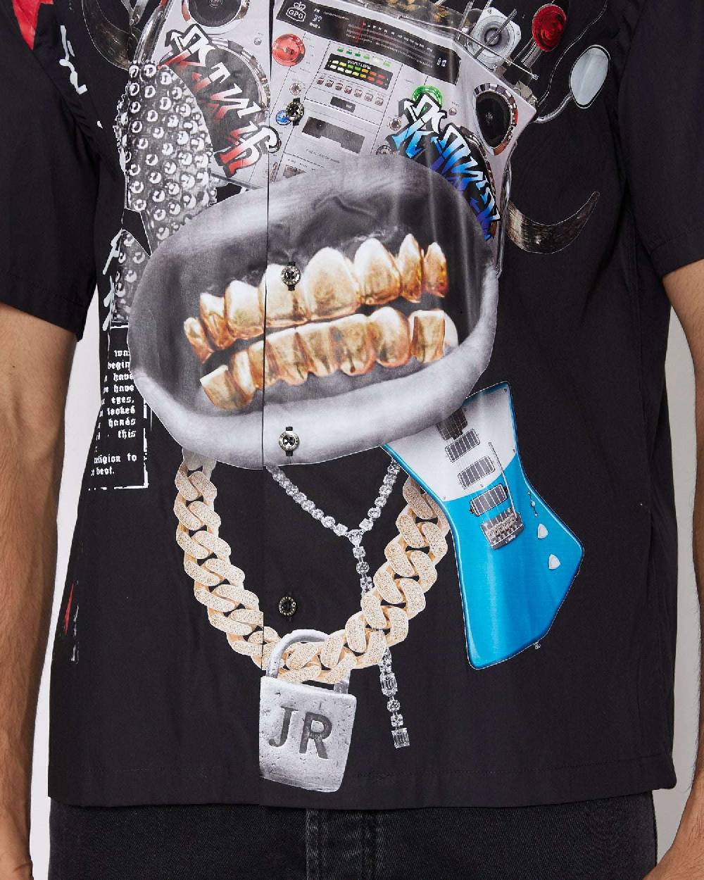 John Richmond Camicia con grafica sul davanti Promozione