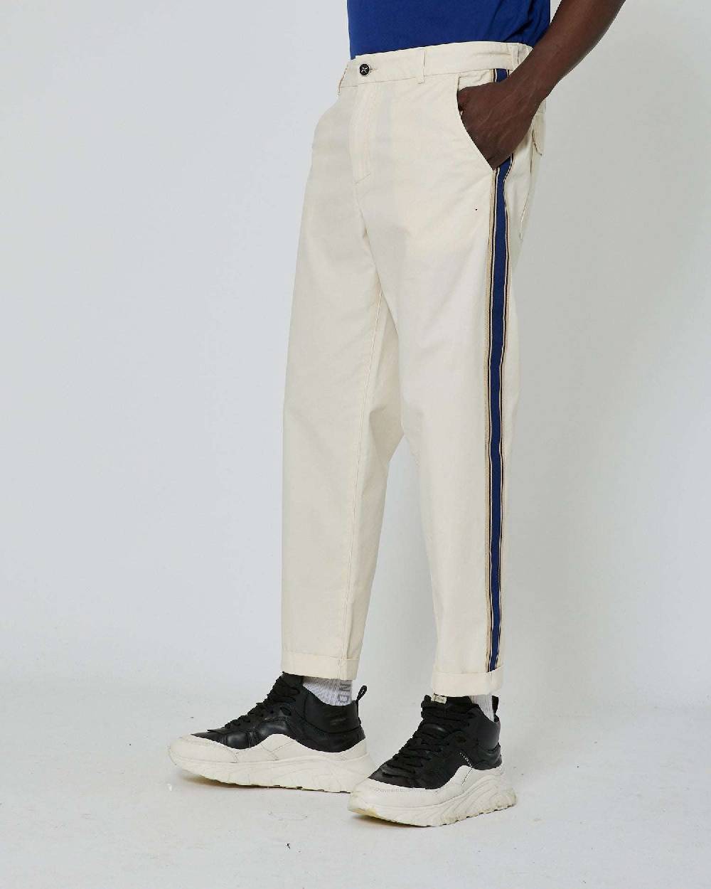 John Richmond Pantaloni slim fit con bande laterali Vendita Economica