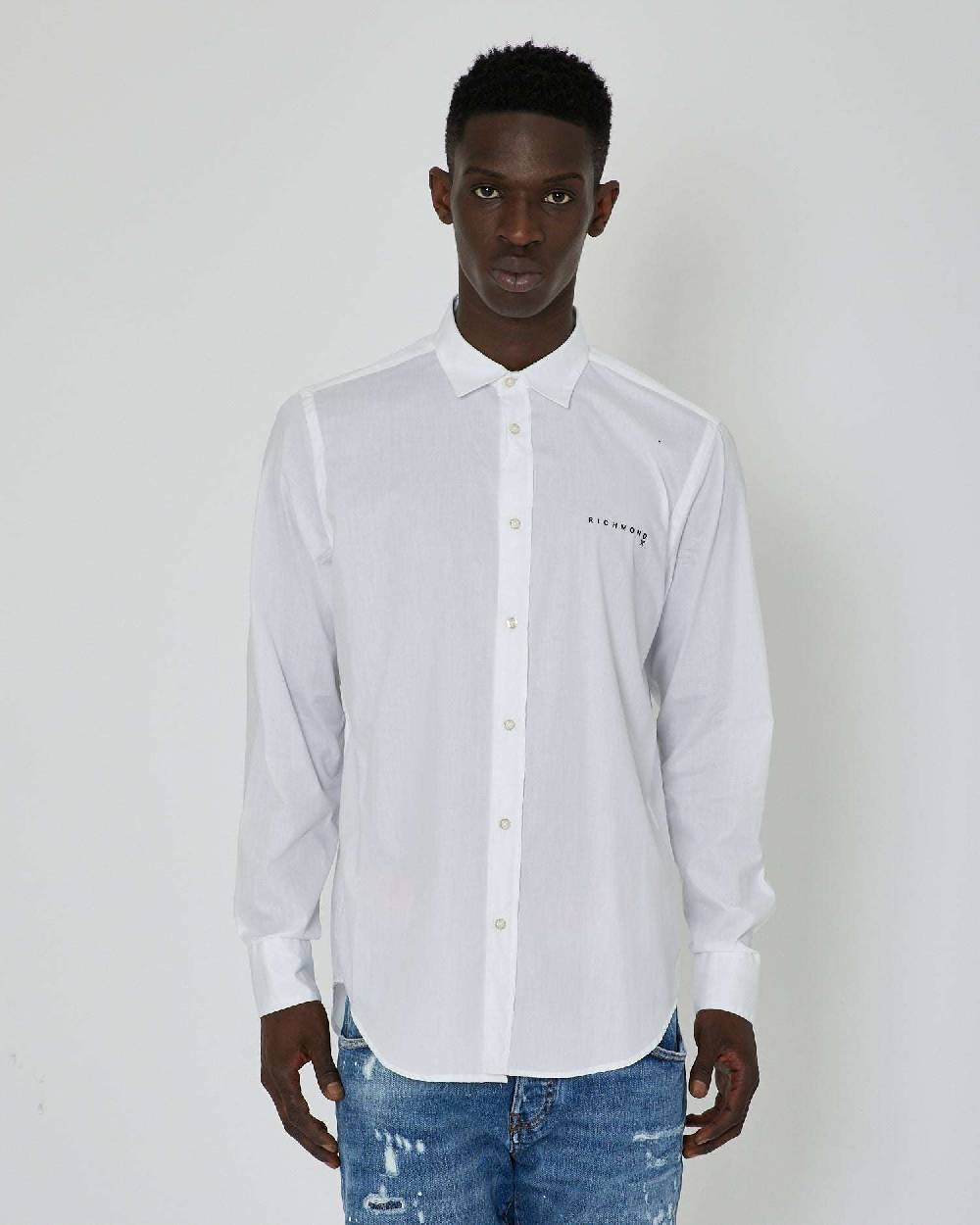 John Richmond Camicia con logo a contrasto sul davanti Moda