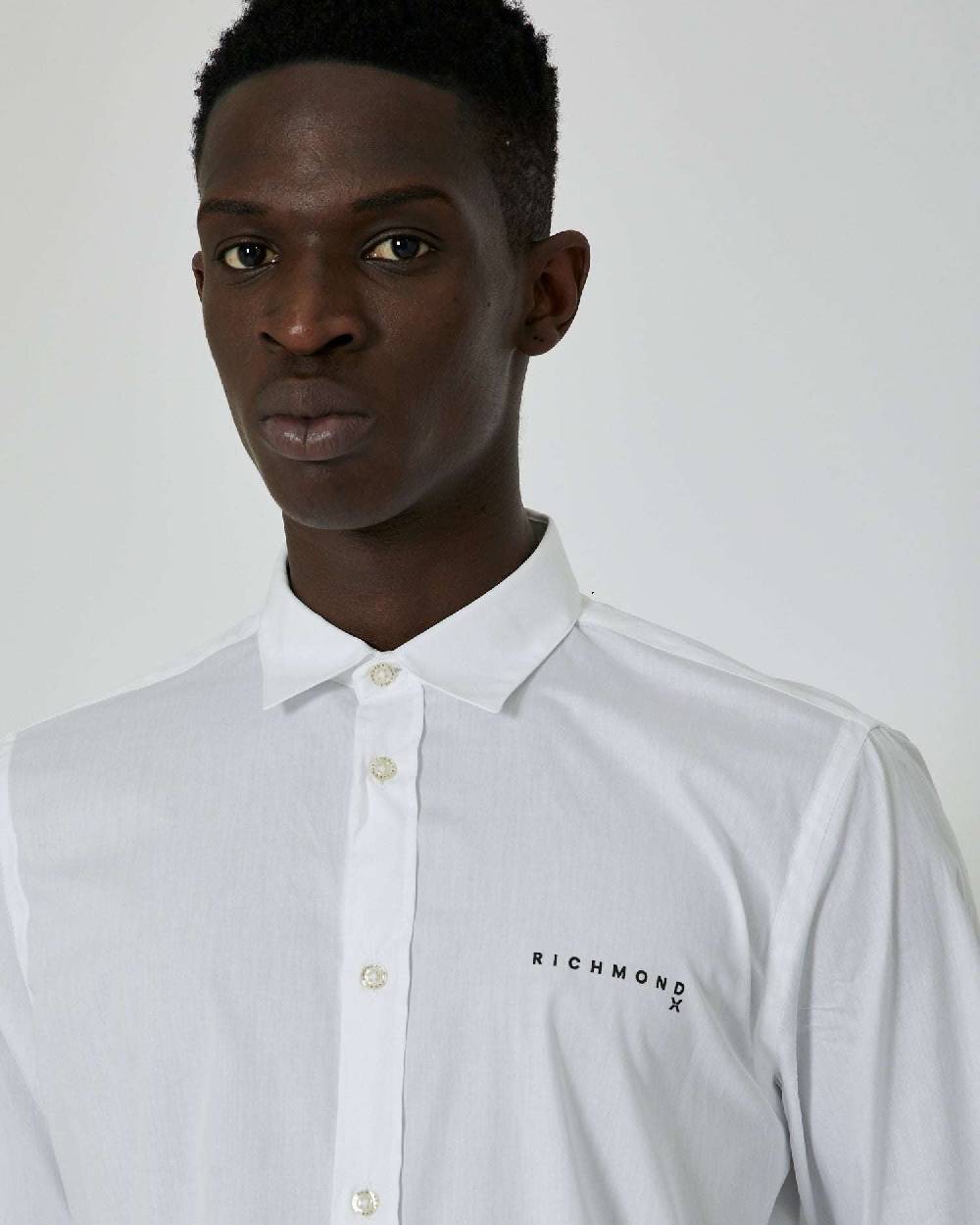 John Richmond Camicia con logo a contrasto sul davanti Moda