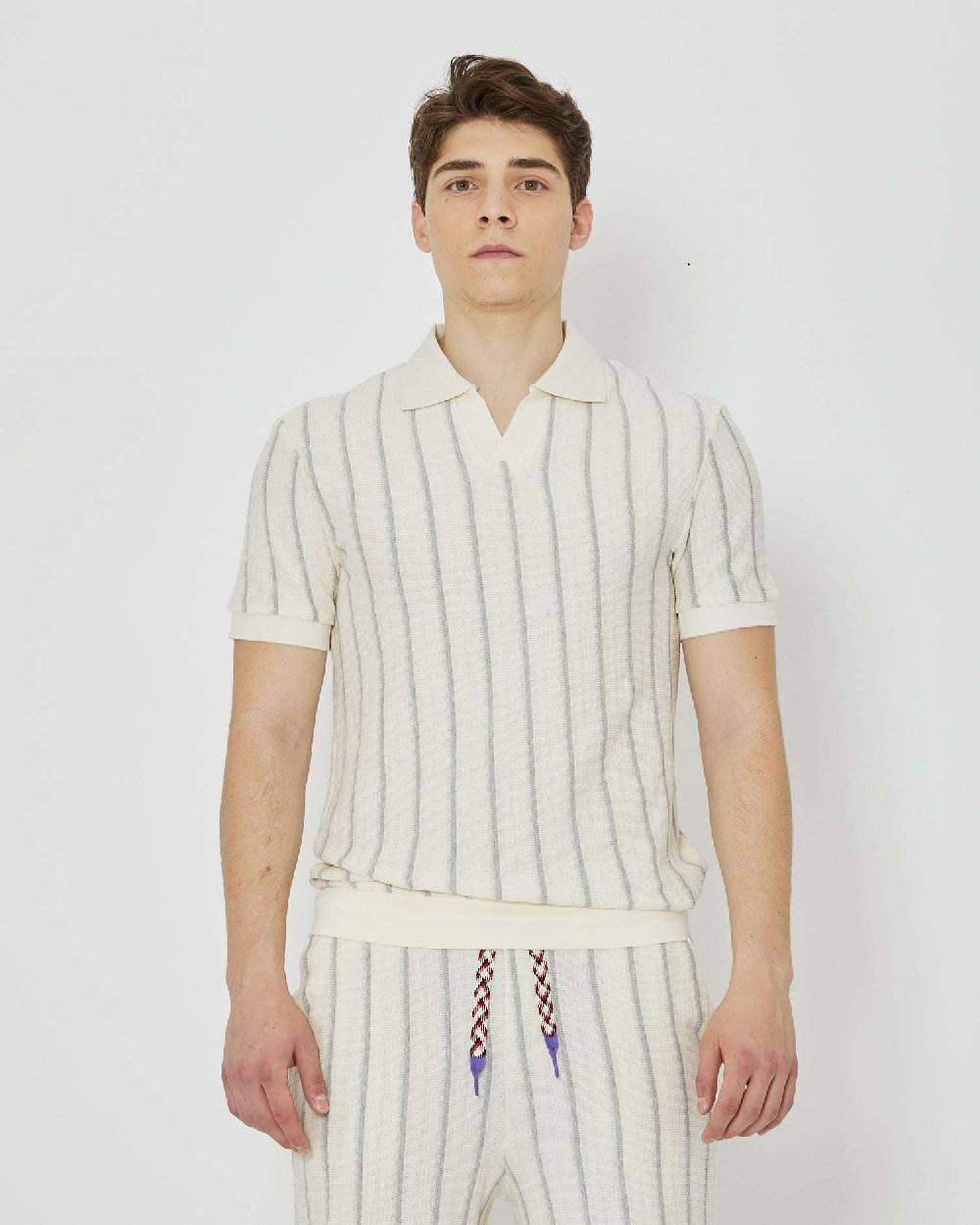 John Richmond Polo con righe e scollo a V Italia