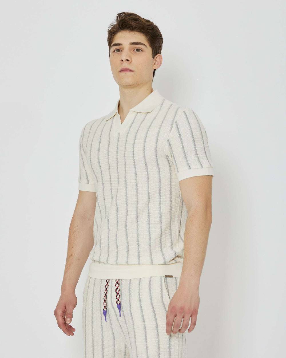 John Richmond Polo con righe e scollo a V Italia
