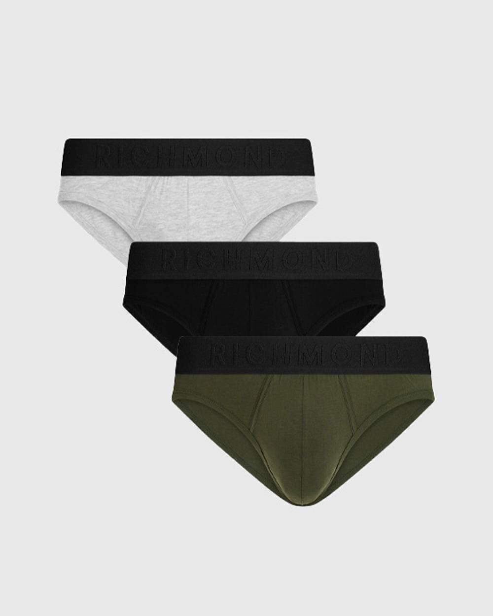 Richmondunderwear Tripack slip vita bassa tricolor in cotone pettinato Vendita Calda