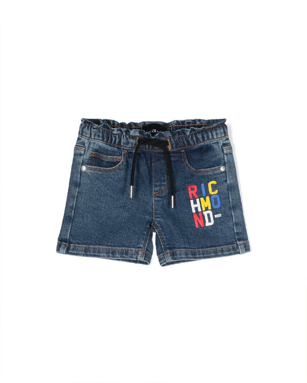 John Richmond kids Bermuda in denim con logo sul davanti Nuova