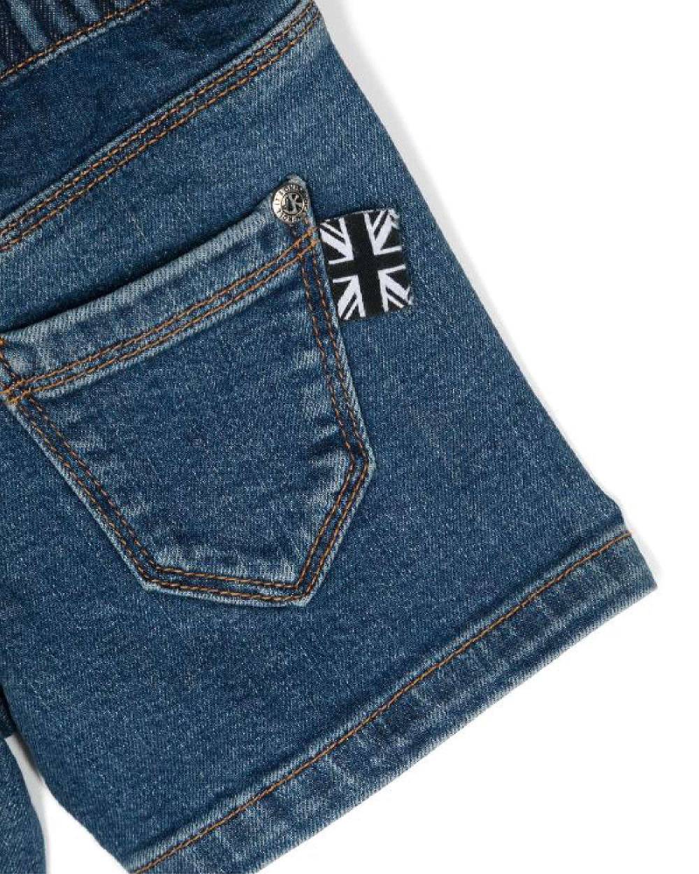 John Richmond kids Bermuda in denim con logo sul davanti Nuova