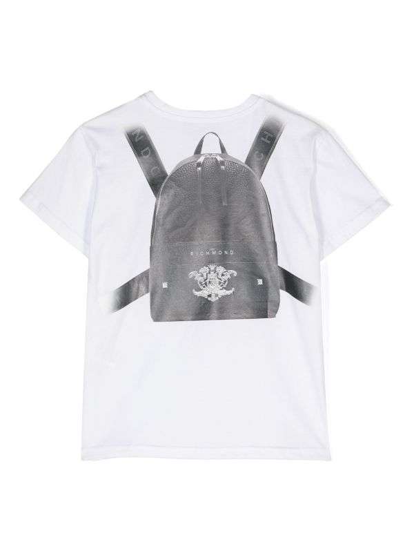 John Richmond kids T-shirt con stampa sul davanti e sul retro Promozione