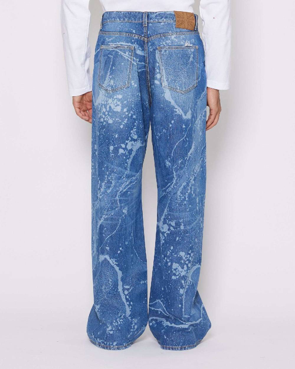 John Richmond Jeans gamba larga con strappi sul davanti Saldi