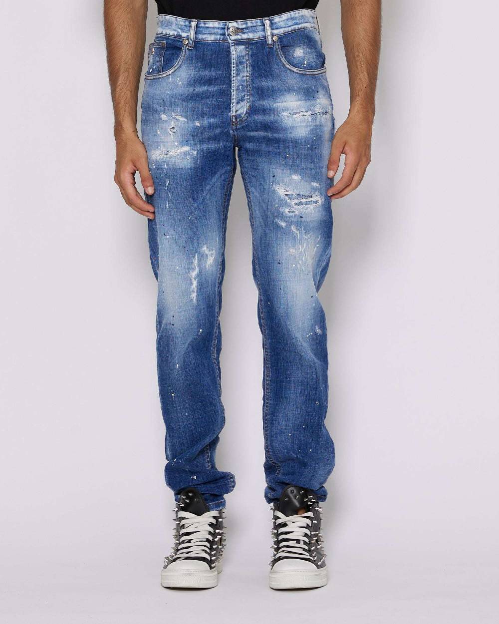John Richmond Jeans slim con strappi sul davanti Vendita Calda