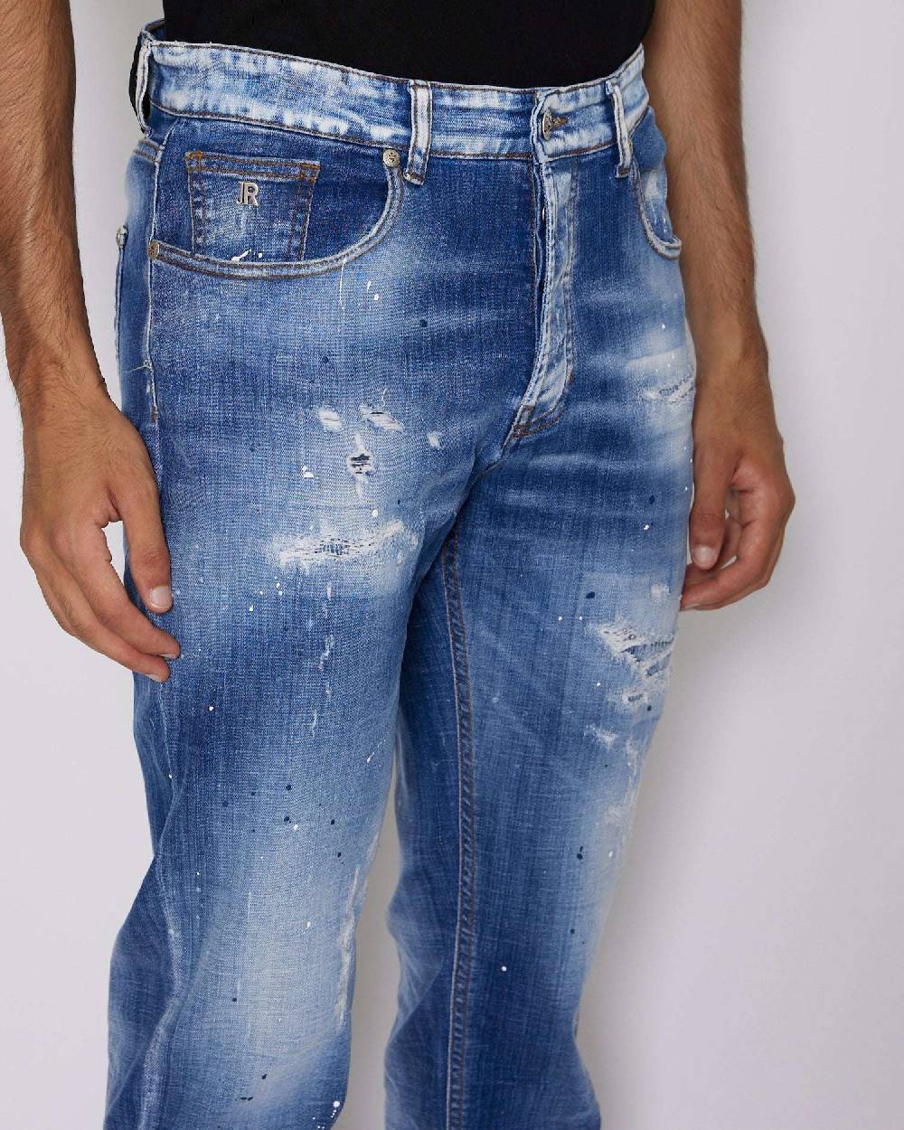 John Richmond Jeans slim con strappi sul davanti Vendita Calda
