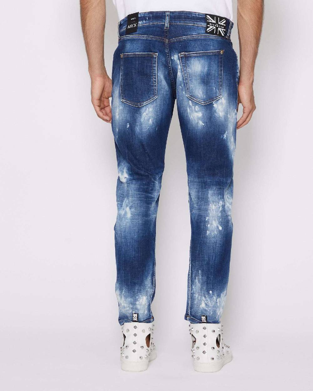 John Richmond Jeans slim con strappi sul davanti bleaching effect Vendite Flash