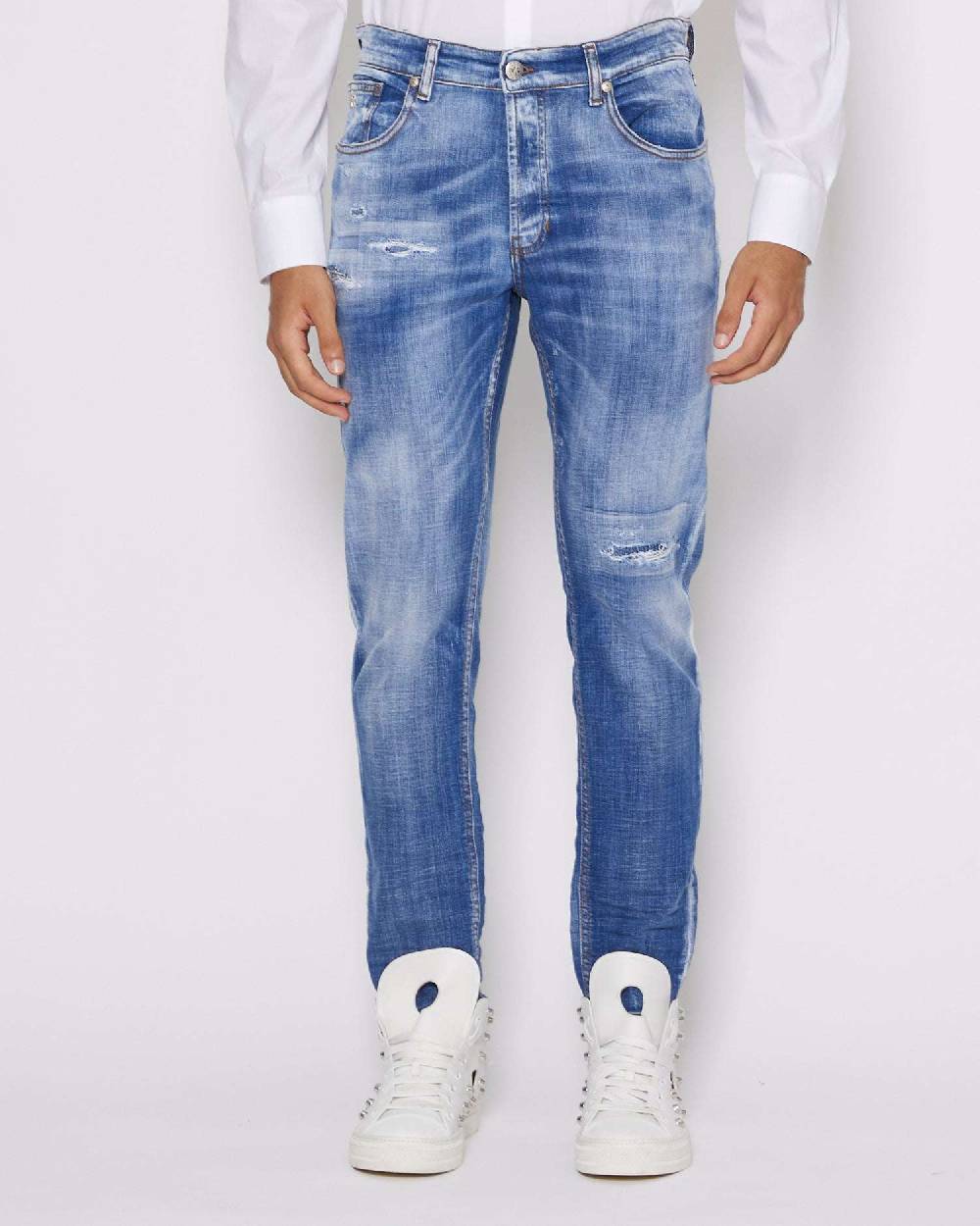 John Richmond Jeans slim con lavaggio effeto used In Saldo