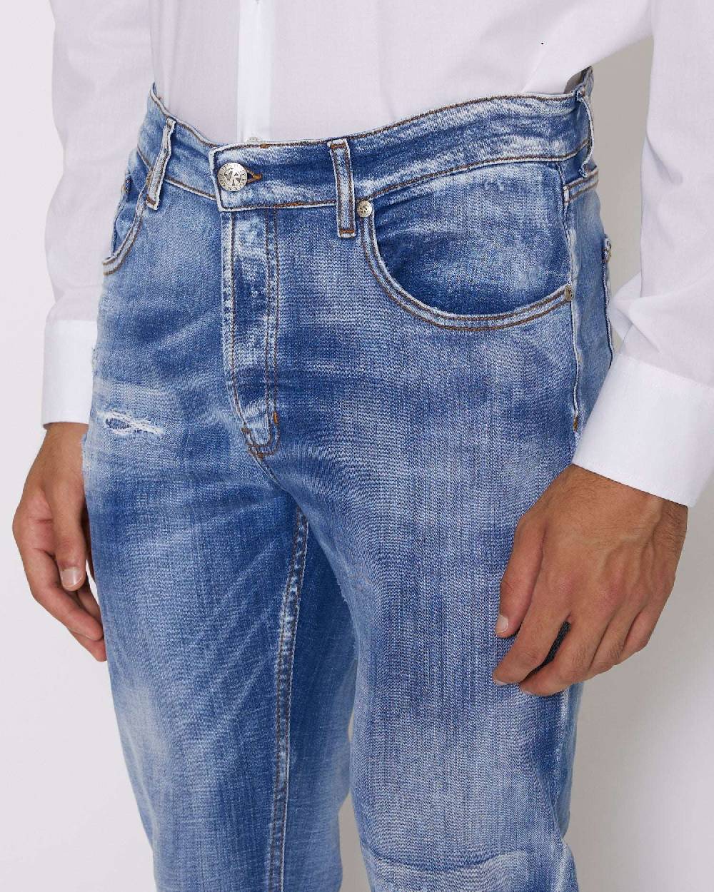 John Richmond Jeans slim con lavaggio effeto used In Saldo