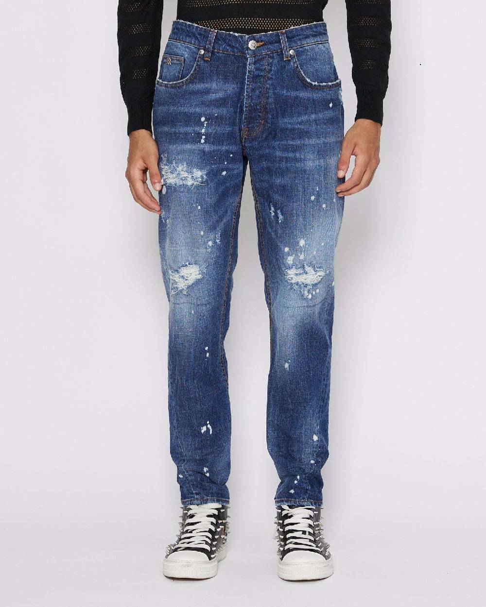 John Richmond Jeans slim con strappi sul davanti Moda
