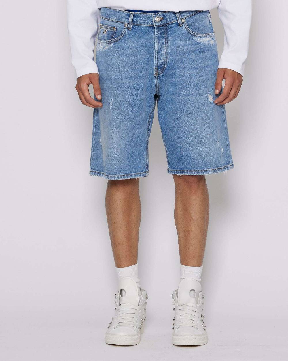John Richmond Bermuda regular in denim Spedizione Gratuita