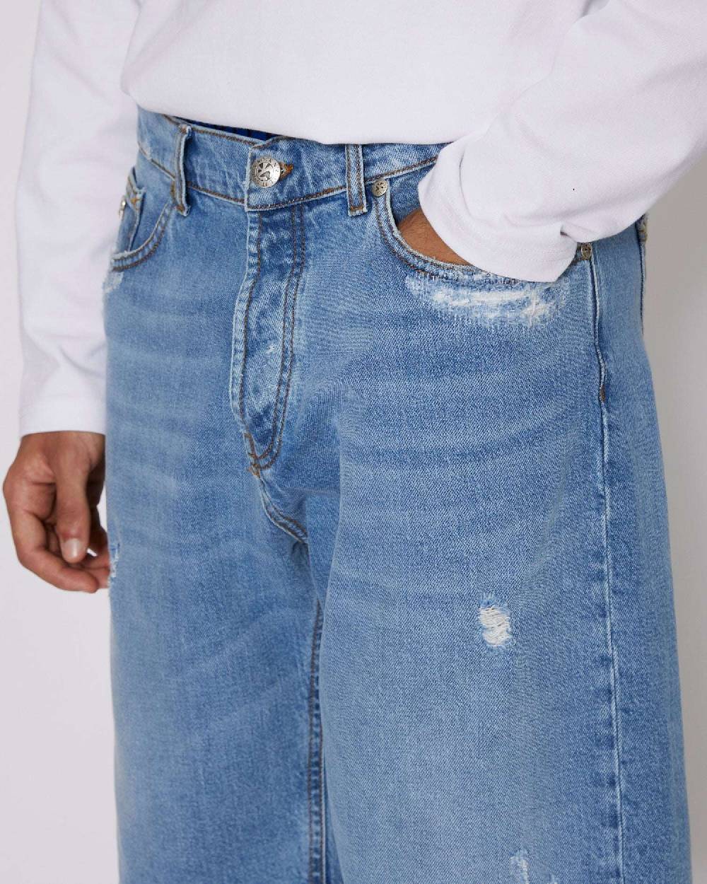 John Richmond Bermuda regular in denim Spedizione Gratuita