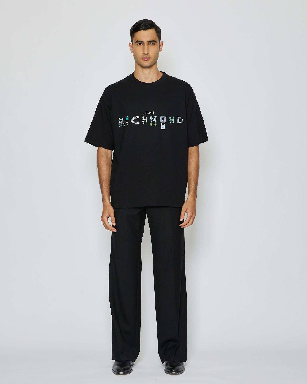 John Richmond T-shirt con logo sul davanti Soddisfazione Garantita