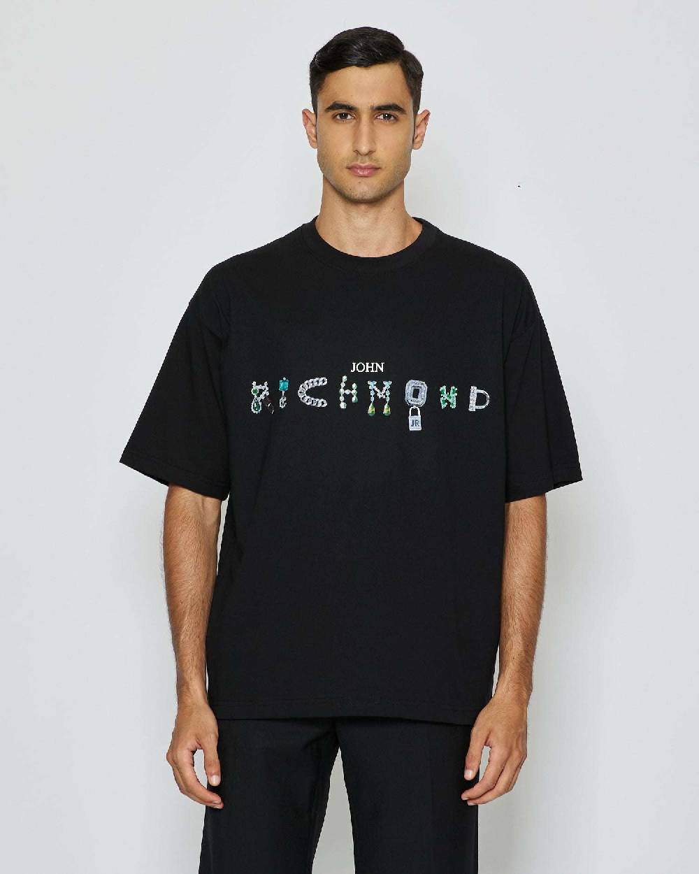 John Richmond T-shirt con logo sul davanti Soddisfazione Garantita