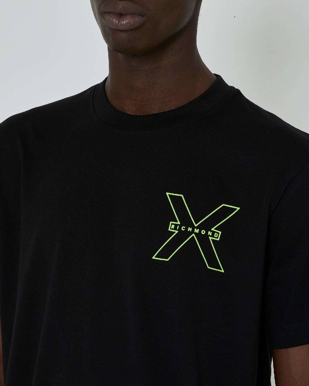 John Richmond T-shirt con logo a contrasto sul davanti Saldi Di Fabbrica