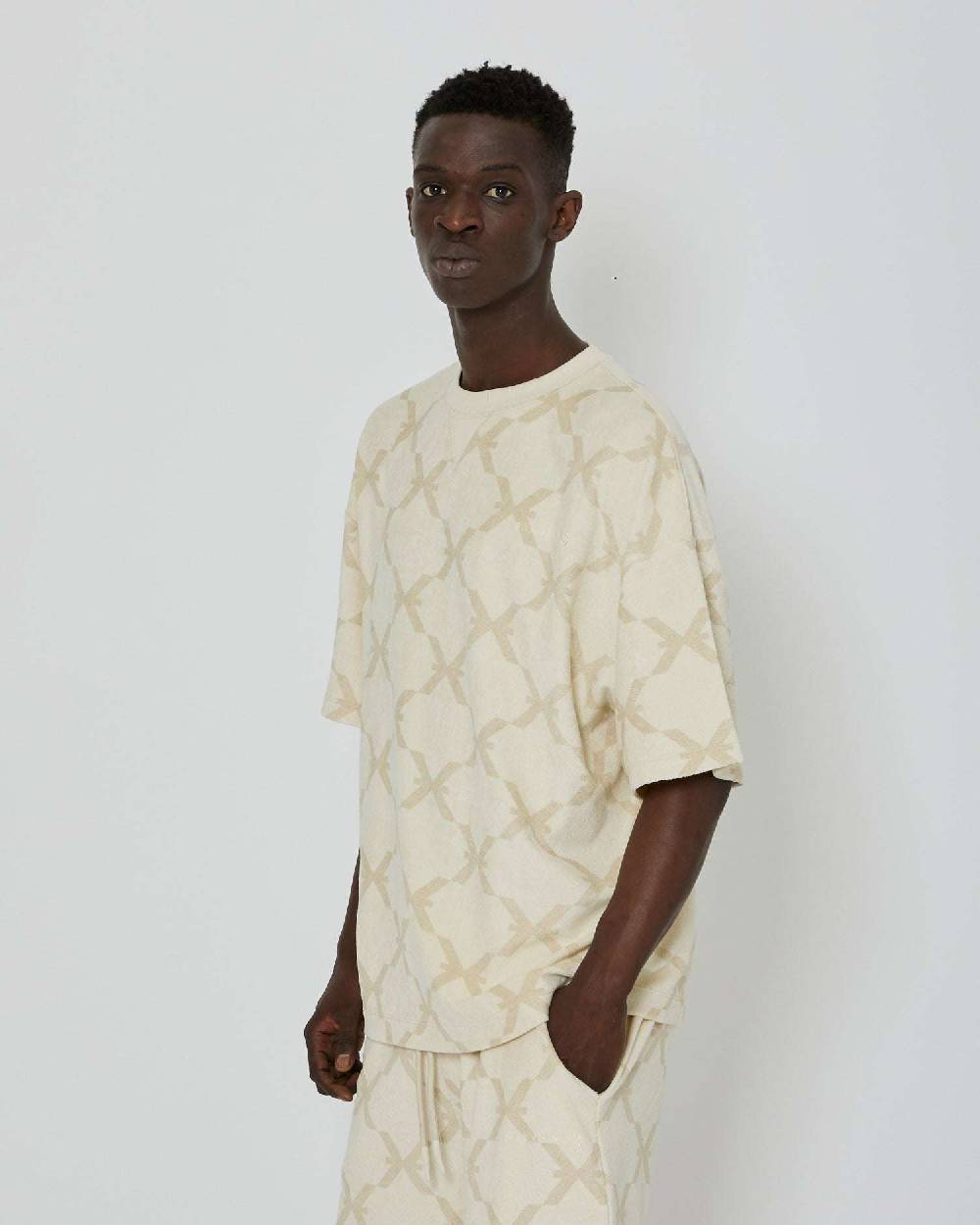 John Richmond T-shirt over con pattern ton sur ton Negozio