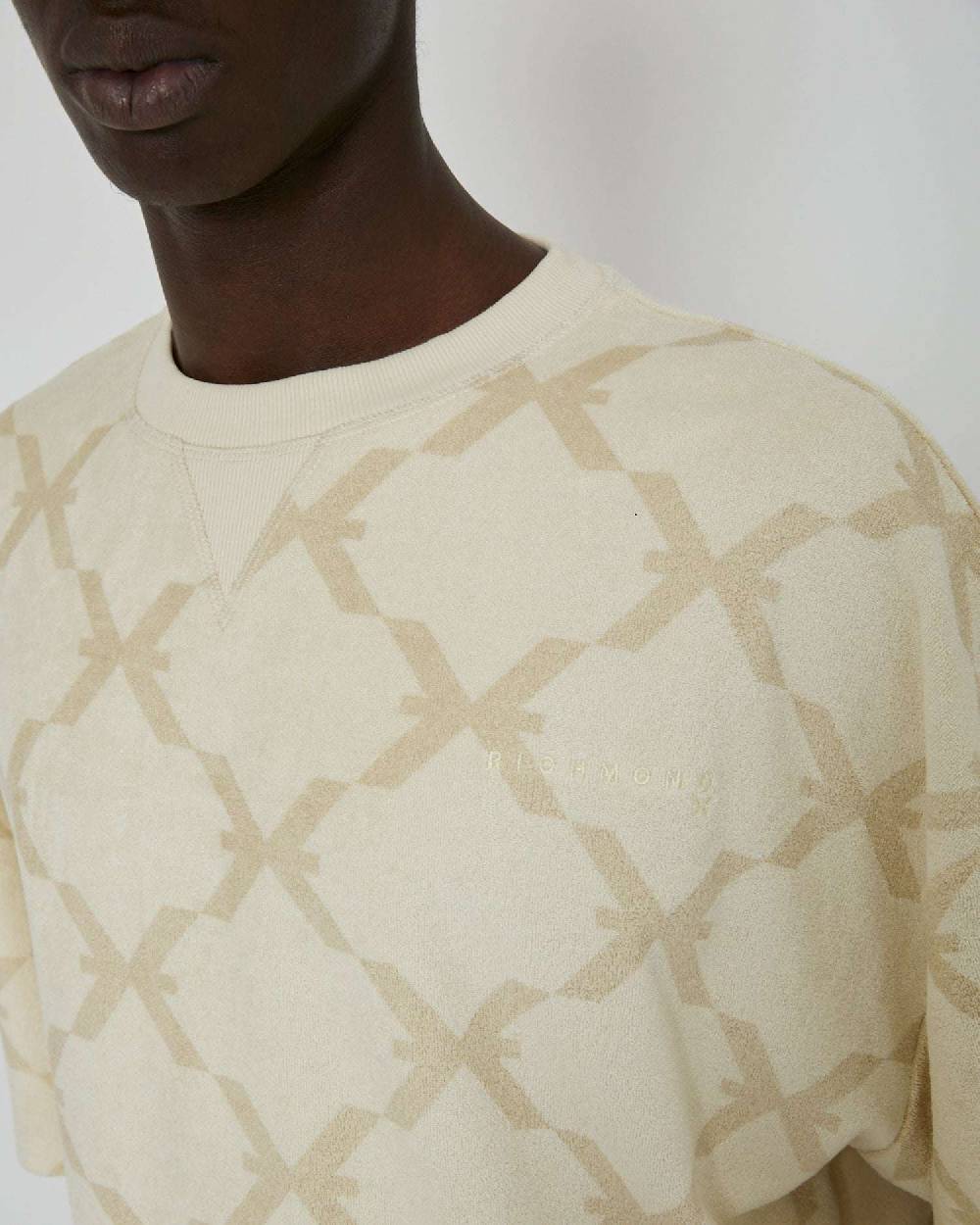 John Richmond T-shirt over con pattern ton sur ton Negozio