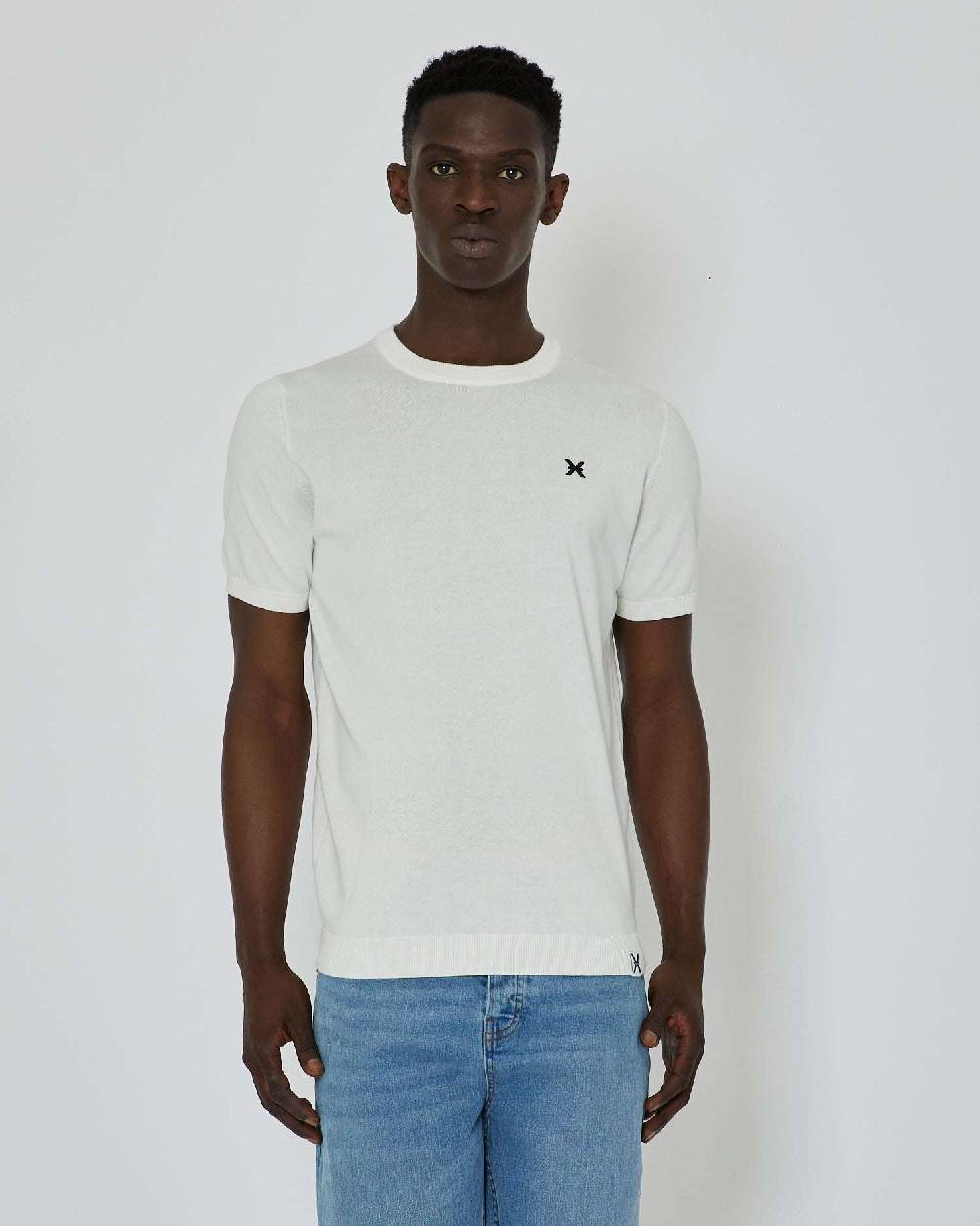 John Richmond Maglia con logo a contrasto sul davanti e banda bicolor sul retro Moda