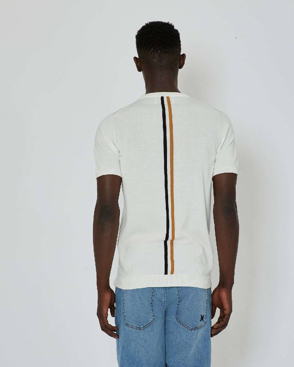 John Richmond Maglia con logo a contrasto sul davanti e banda bicolor sul retro Moda