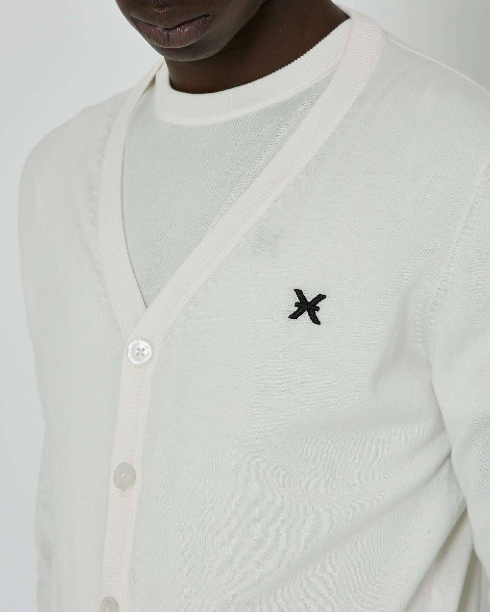 John Richmond Cardigan con logo a contrasto sul davanti e banda bicolor sul retro Pezzi Unici