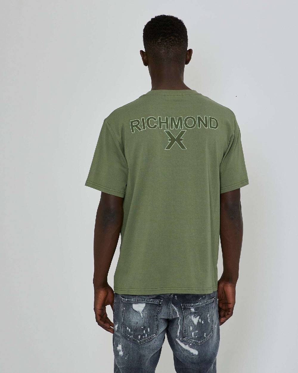 John Richmond T-shirt con stampa ricamata sul retro Qualità Garantita