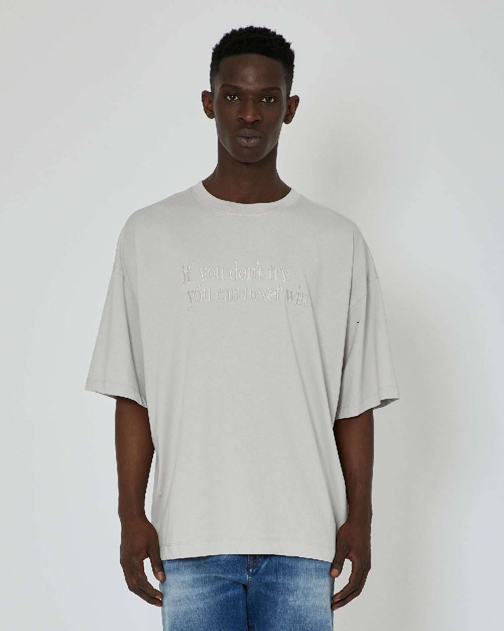 John Richmond T-shirt over con stampa ricamata sul davanti Negozi Online