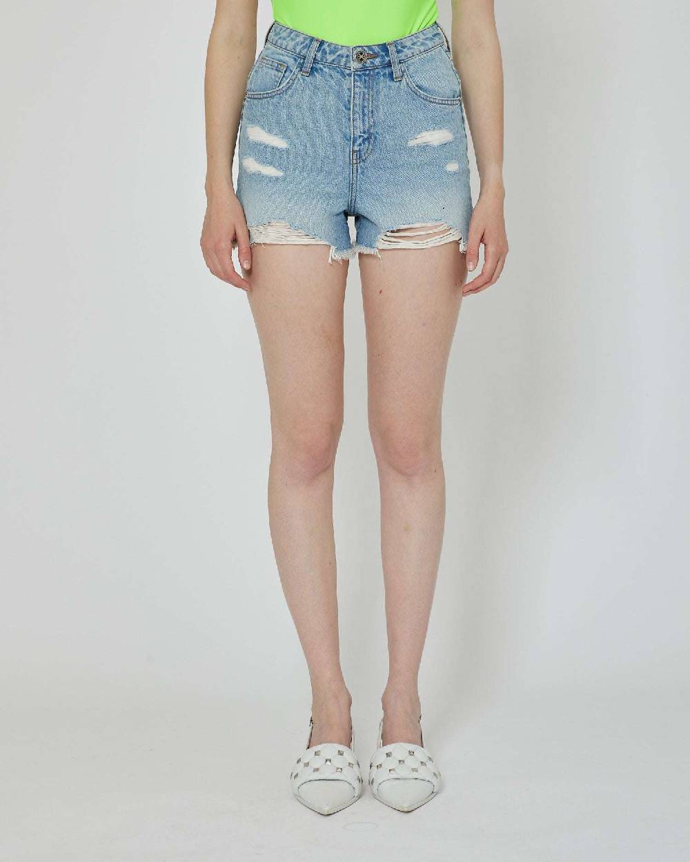 John Richmond Shorts in denim lavaggio chiaro Sottocosto