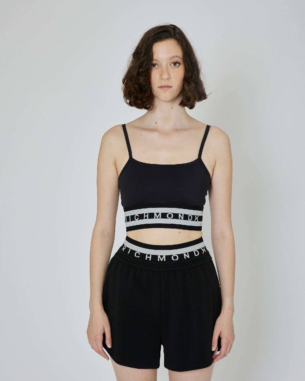 John Richmond Top crop con vita elasticizzata Vendite Flash