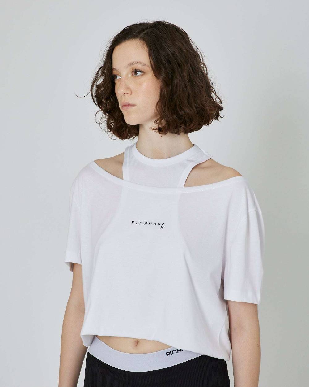 John Richmond T-shirt crop con logo stampato Negozio