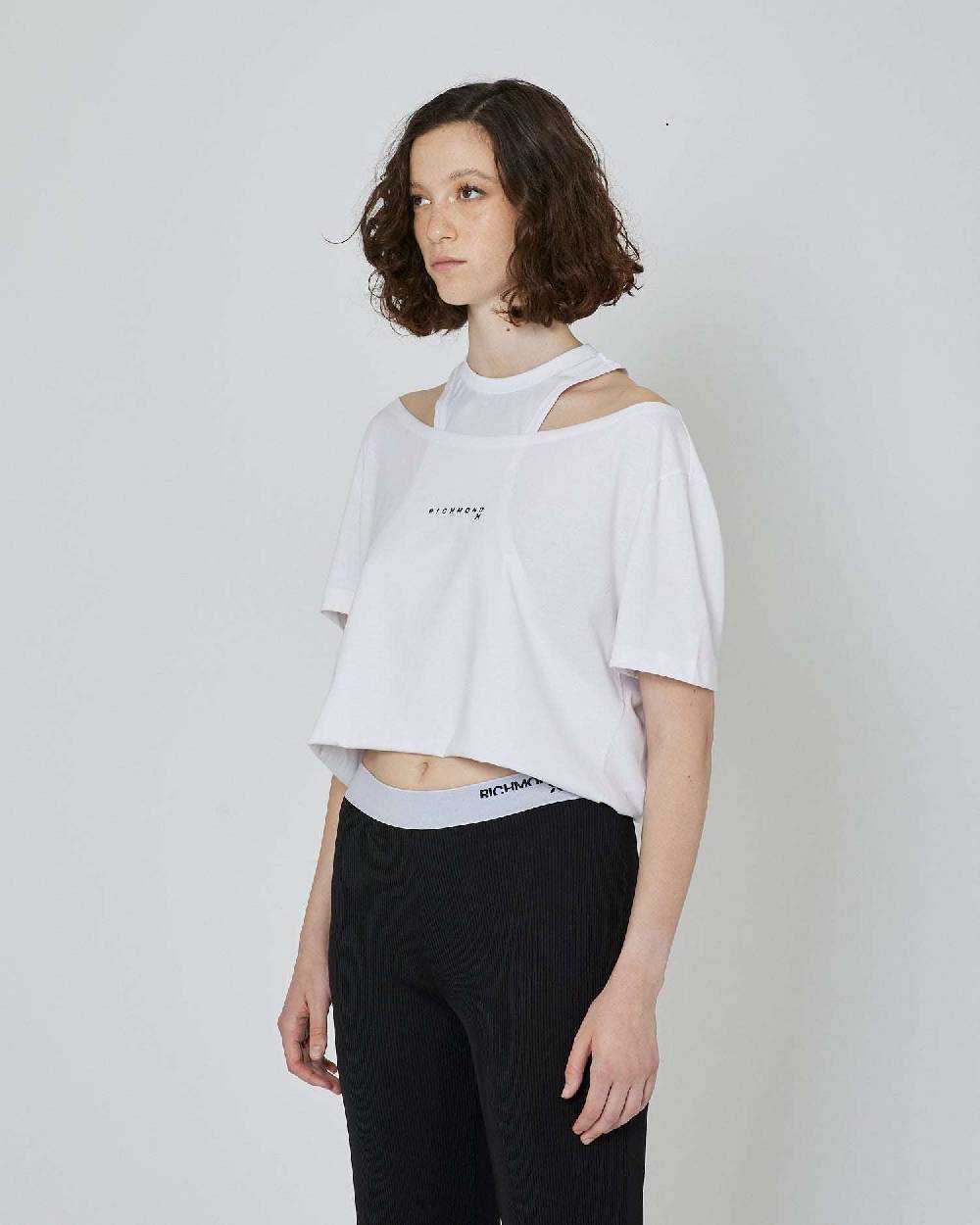 John Richmond T-shirt crop con logo stampato Negozio