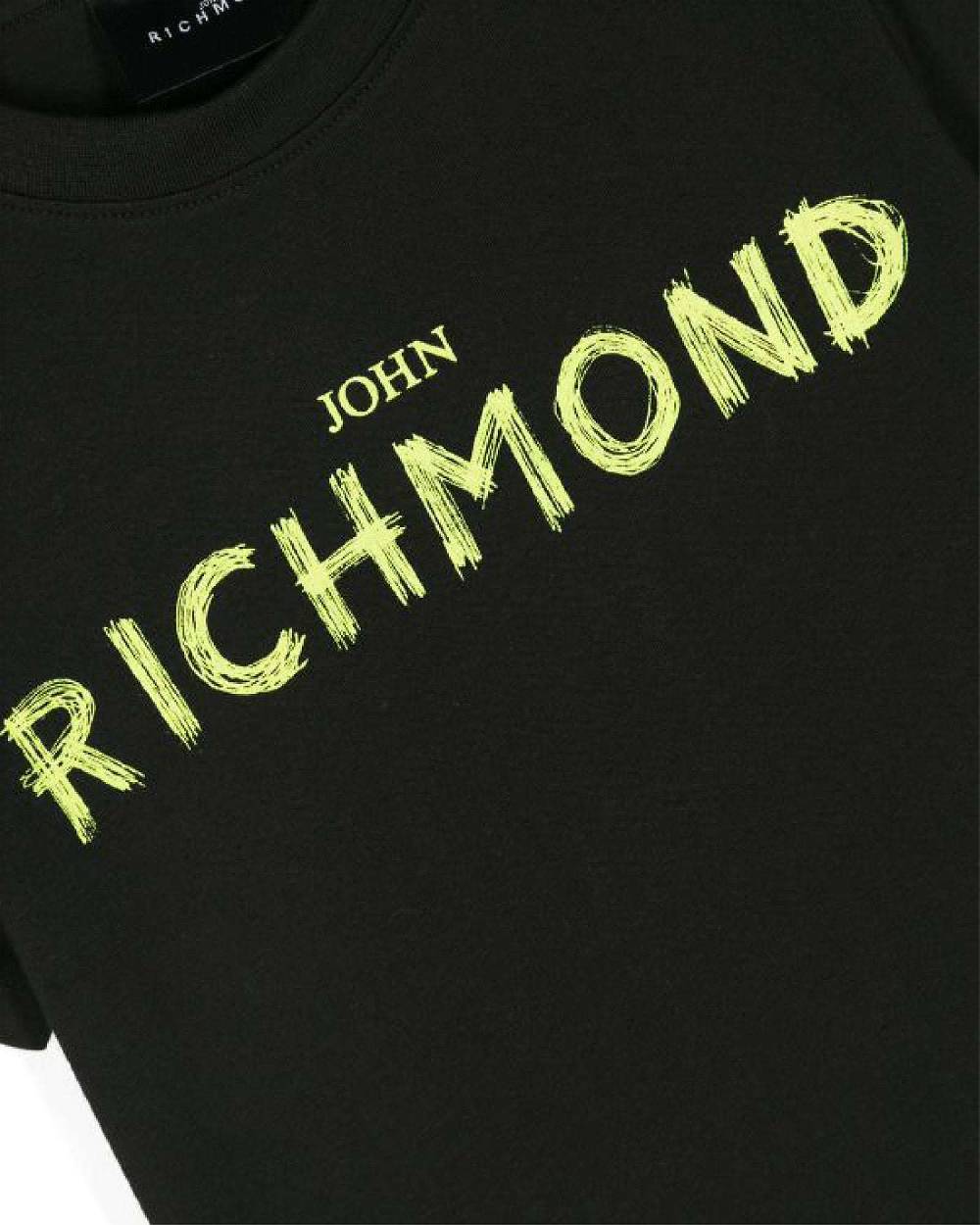 John Richmond kids T-shirt con logo sul davanti Presa