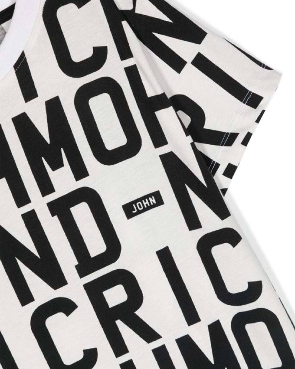 John Richmond kids T-shirt con pattern ton sur ton Economico