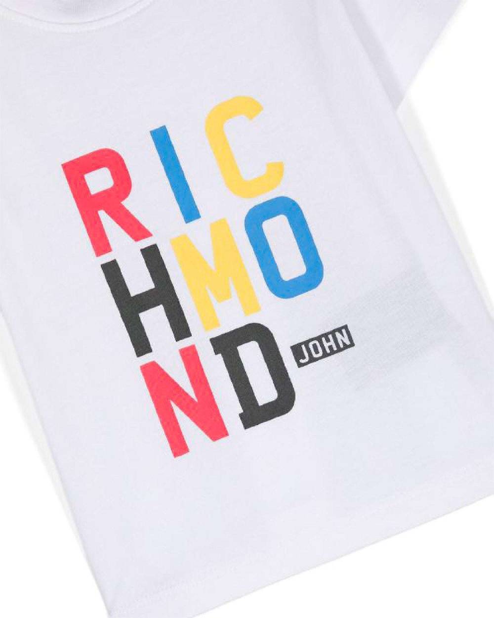 John Richmond kids T-shirt con logo sul davanti In Vendita