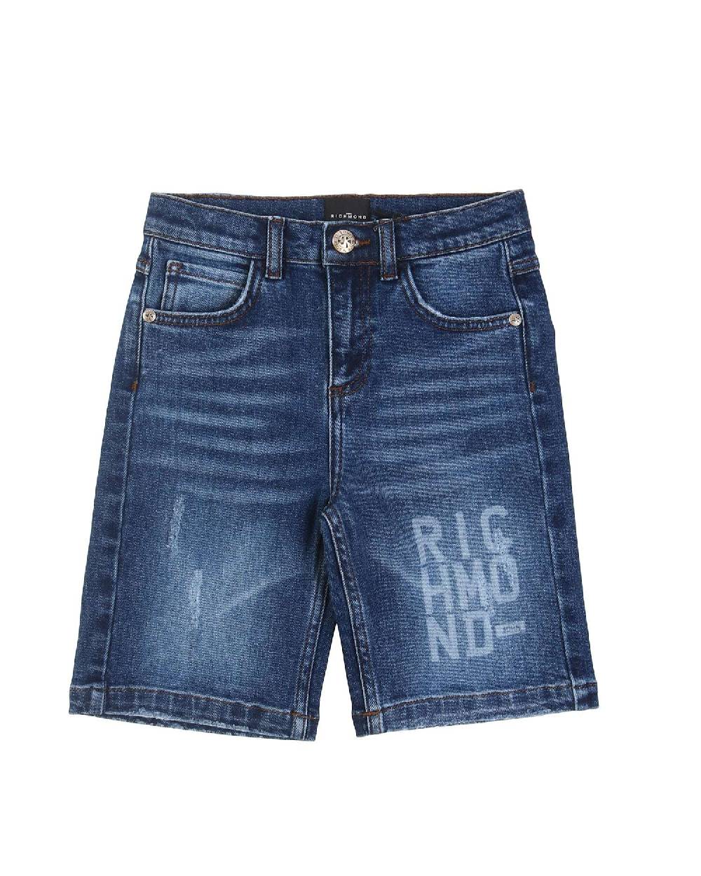 John Richmond kids Bermuda in denim con logo Offerta