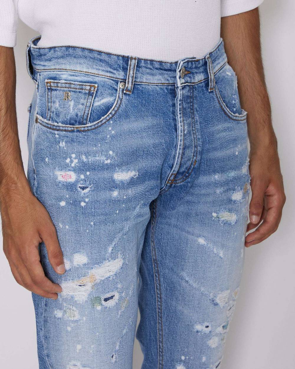 John Richmond Jeans slim con strappi sul davanti Super sconto