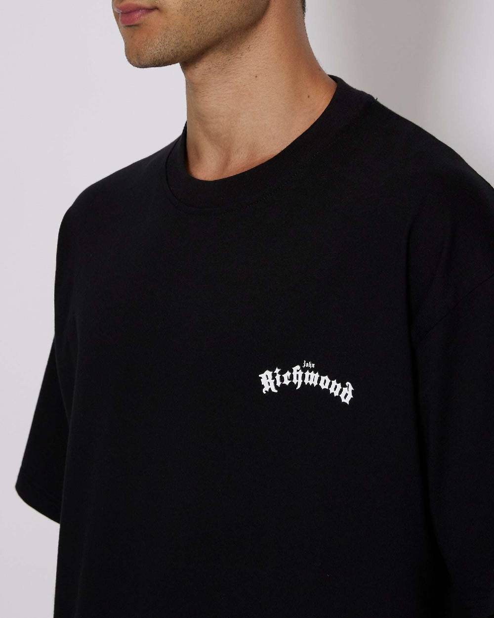 John Richmond T-shirt over con logo sul davanti Black Friday Prezzi