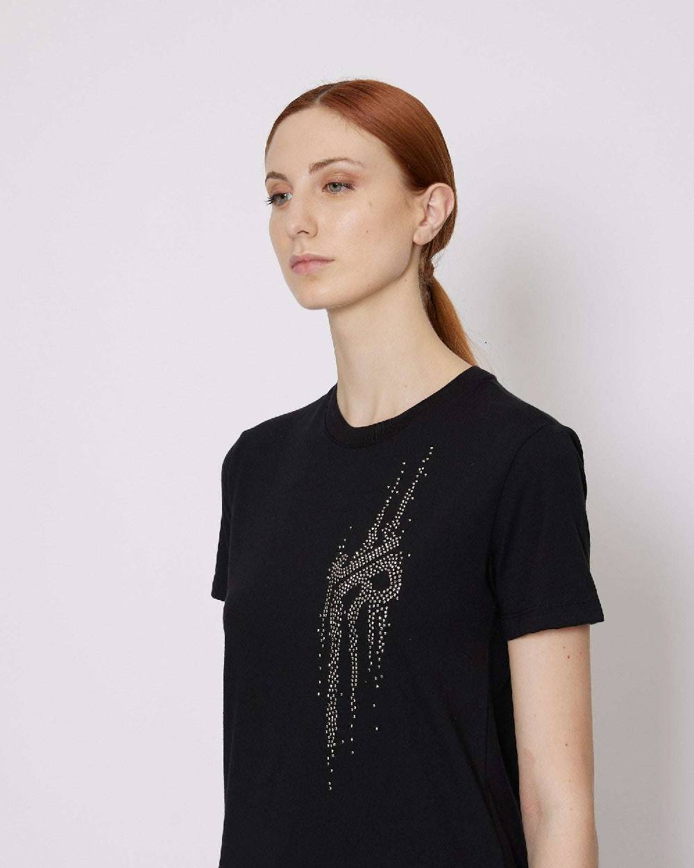 John Richmond T-shirt regolare con logo applicato sul davanti 2025