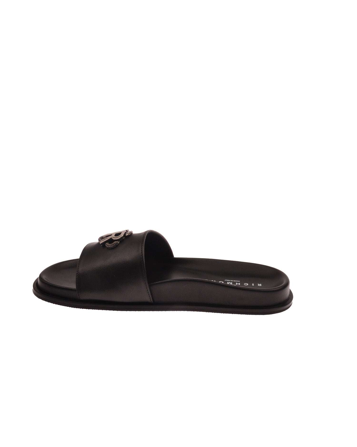 John Richmond Sandalo con fascia larga con logo JR metallico Spedizione Gratuita