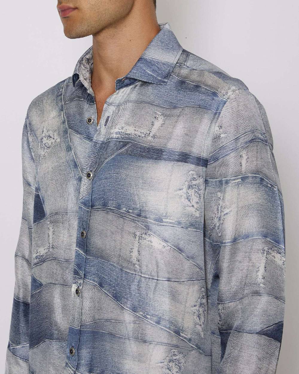 John Richmond Camicia con pattern tone sur tone Presa